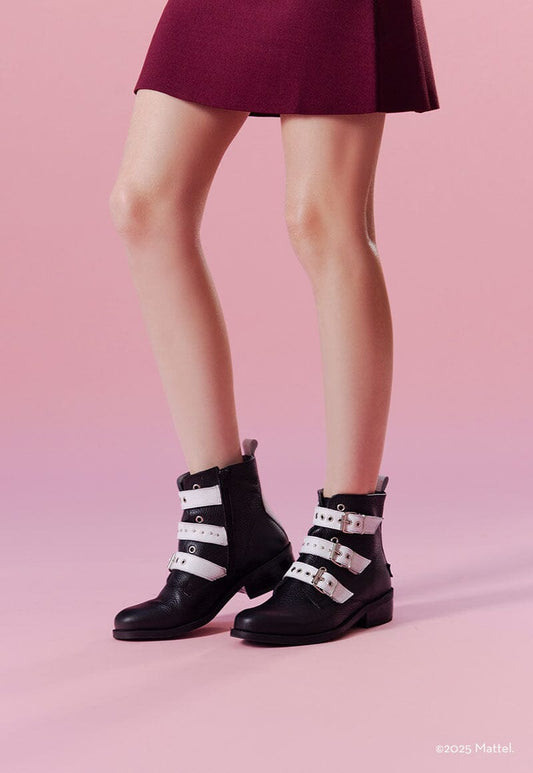 Botin Barbie / Penny Negro Blanco