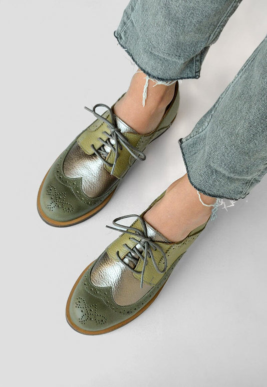 Mocasin Mujer / Simone Verde MetÉÖlico